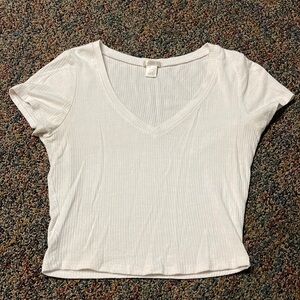 Bozzolo White ribbed short sleeve shirt